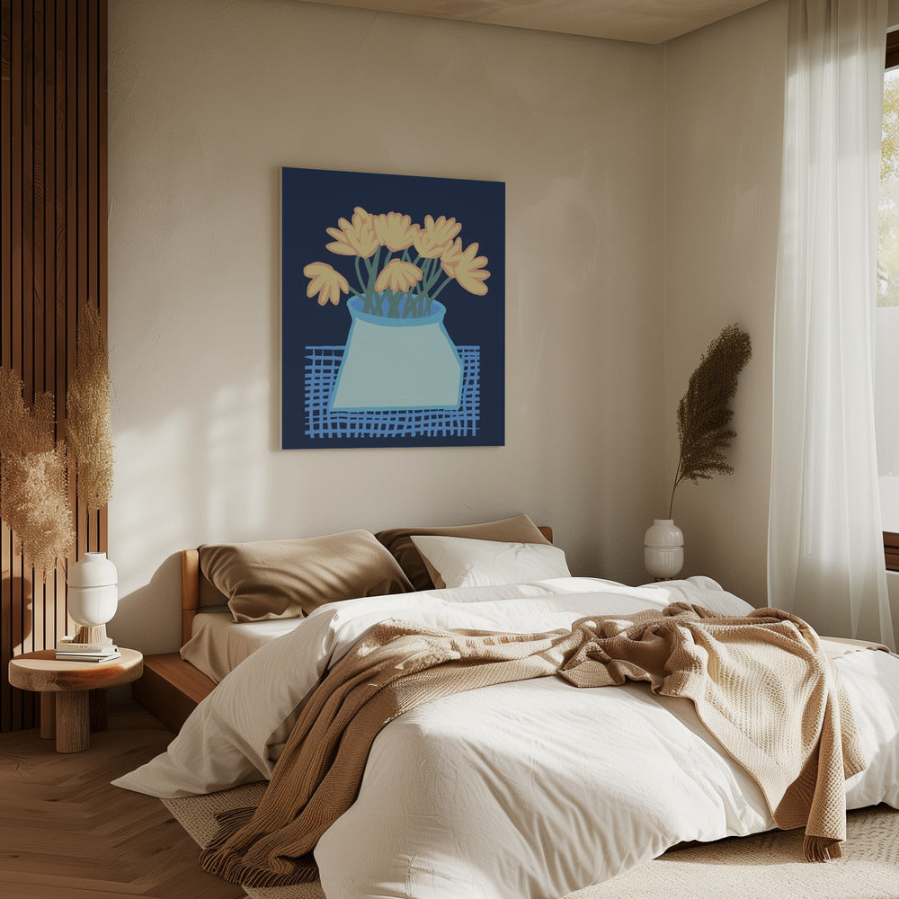 Gänseblümchen in Vase | Leinwand