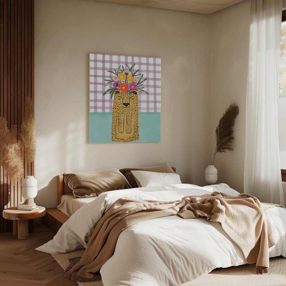 Leopard Shape Vase with Flower | Canvas