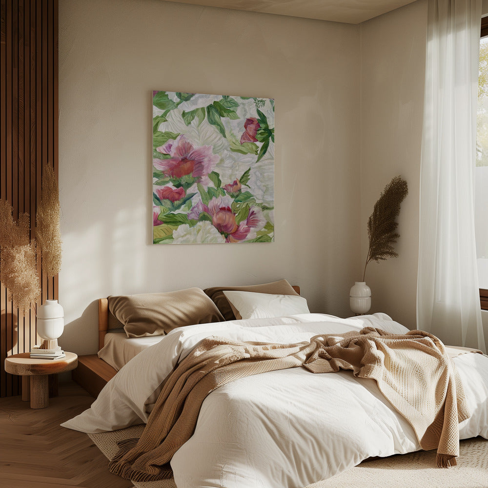 Lebendiges Blumenkunstwerk | Leinwand