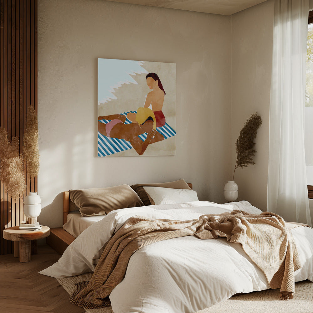 Minimalistische Strandszene | Leinwand