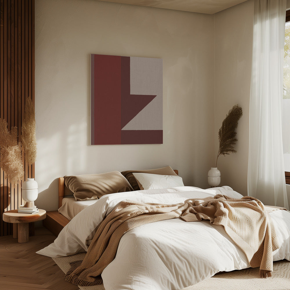 Rote geometrische Komposition | Leinwand