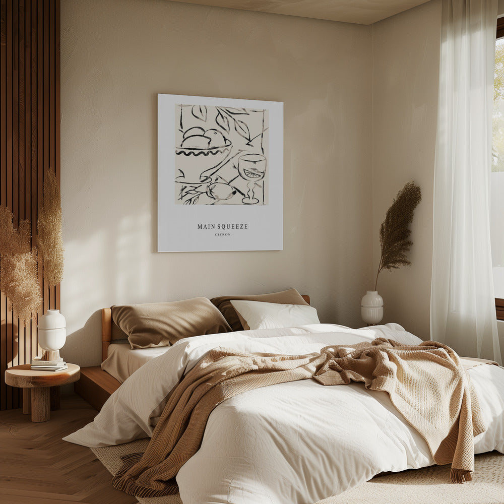 Abstrakte Obstschale und Glas | Leinwand