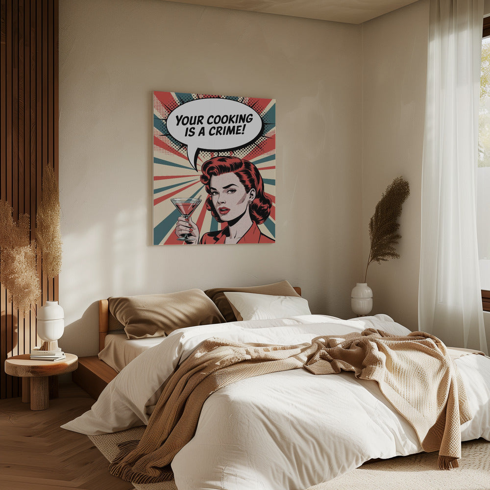 Retro Kulinarischer Braten | Leinwand