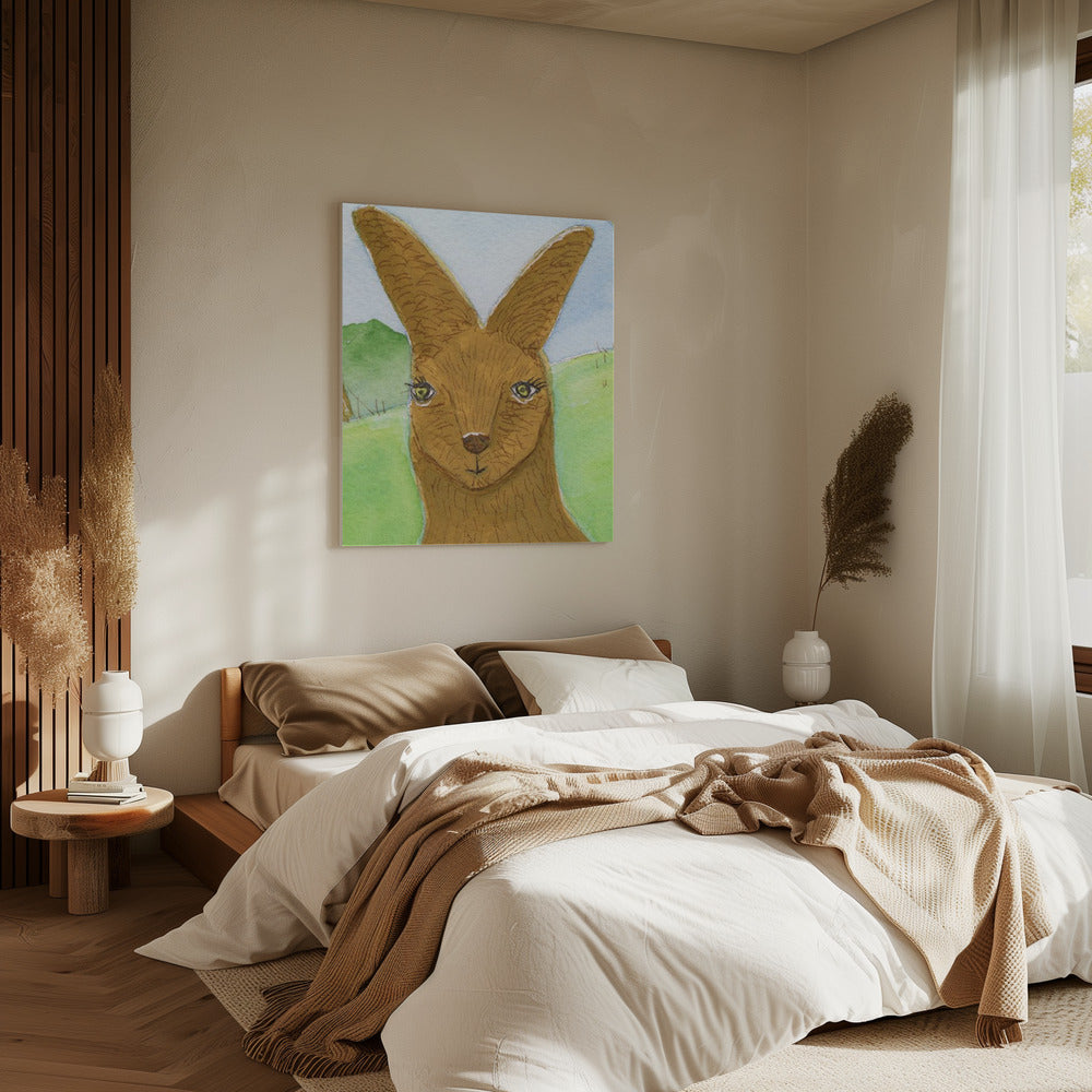Känguru Wallaby Gesicht Kinderzimmer | Leinwand