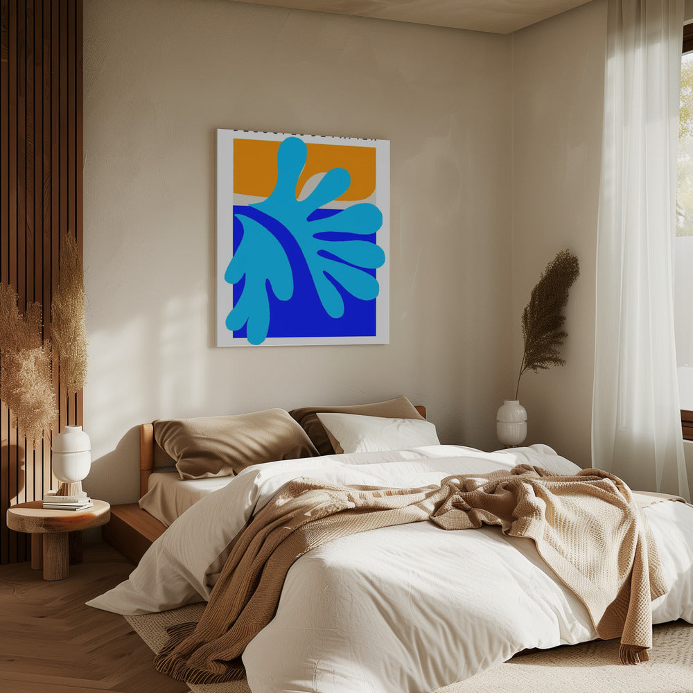 Blaue Spritzerformen | Leinwand