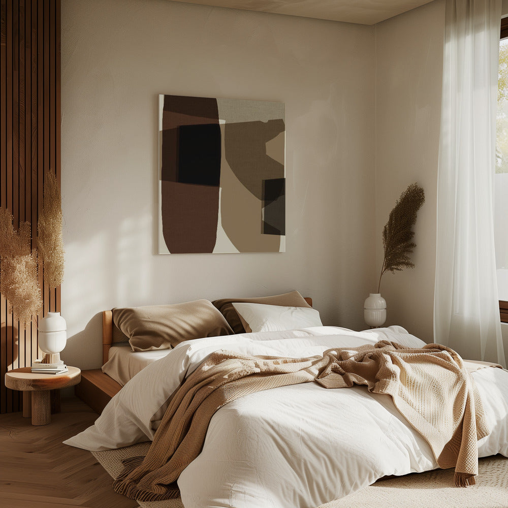 Geometrische Formen und Erdtöne | Leinwand