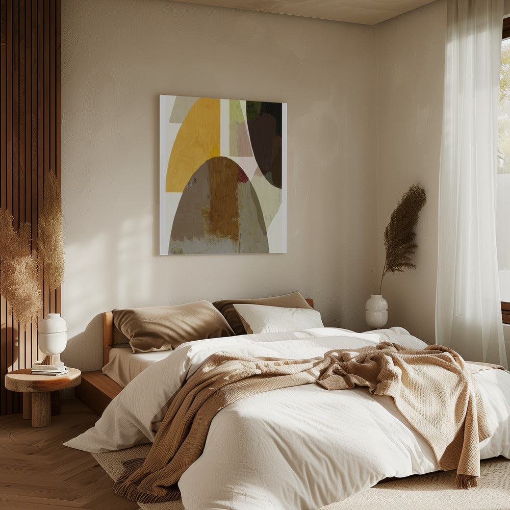 Kräftige geometrische Formen in Erdtönen | Leinwand