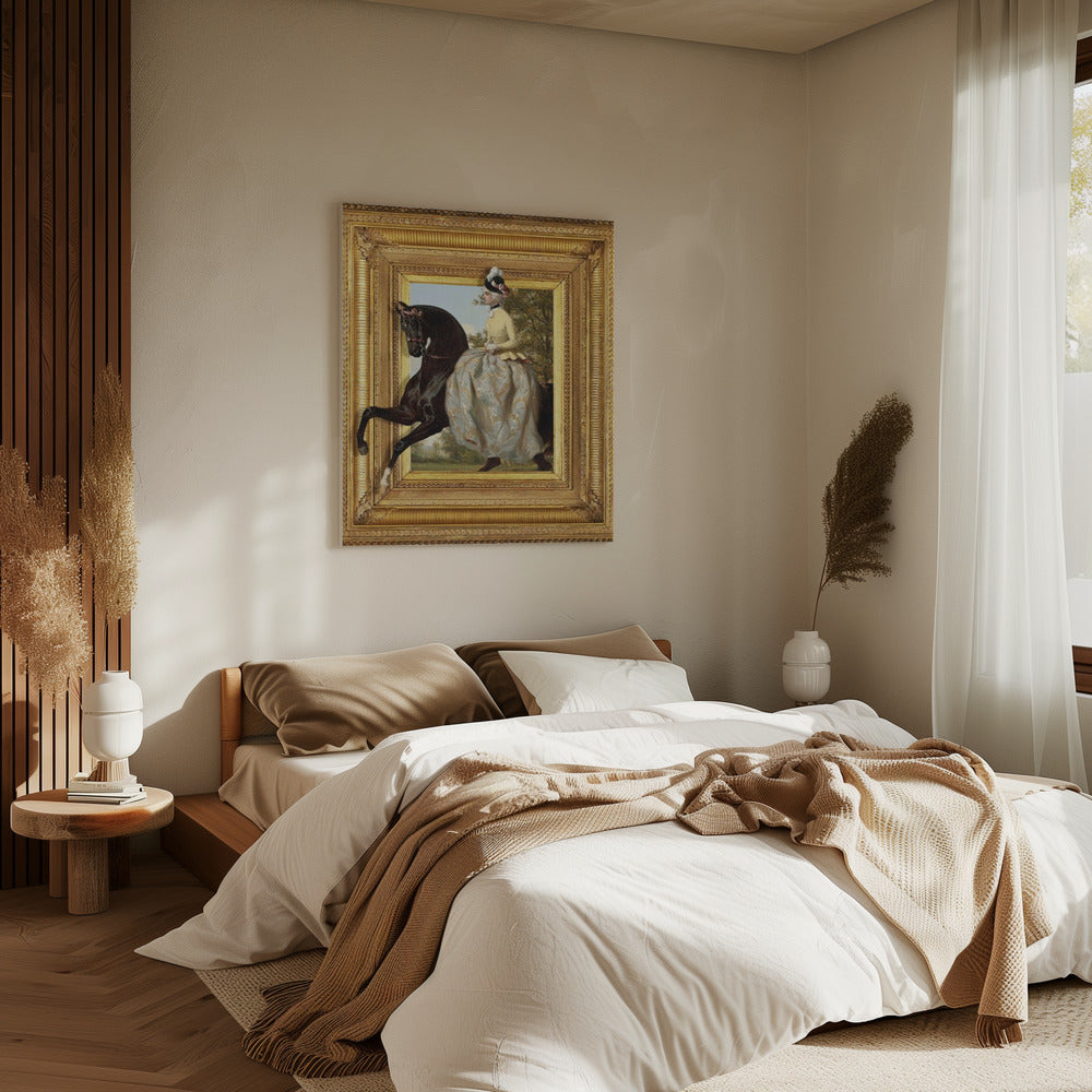 Die Dame und ihr Pferd | Leinwand