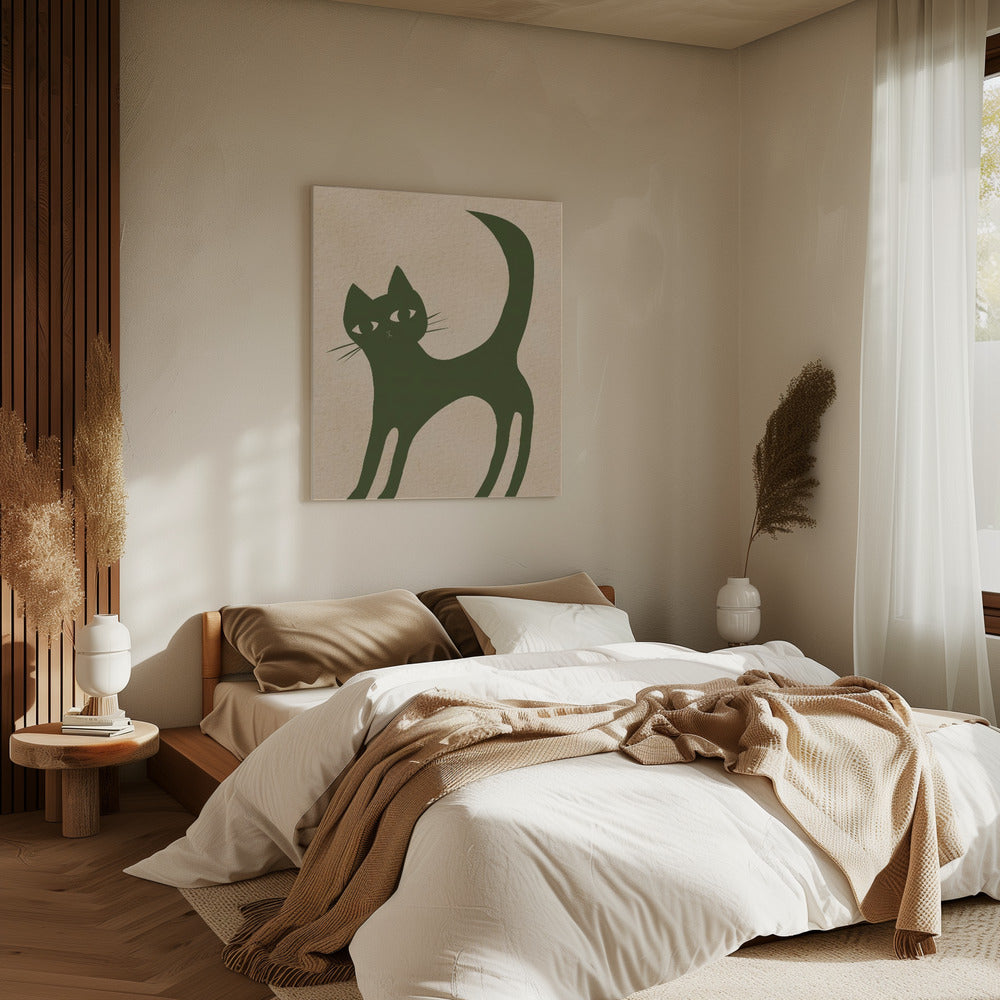 Grüne Katze | Leinwand