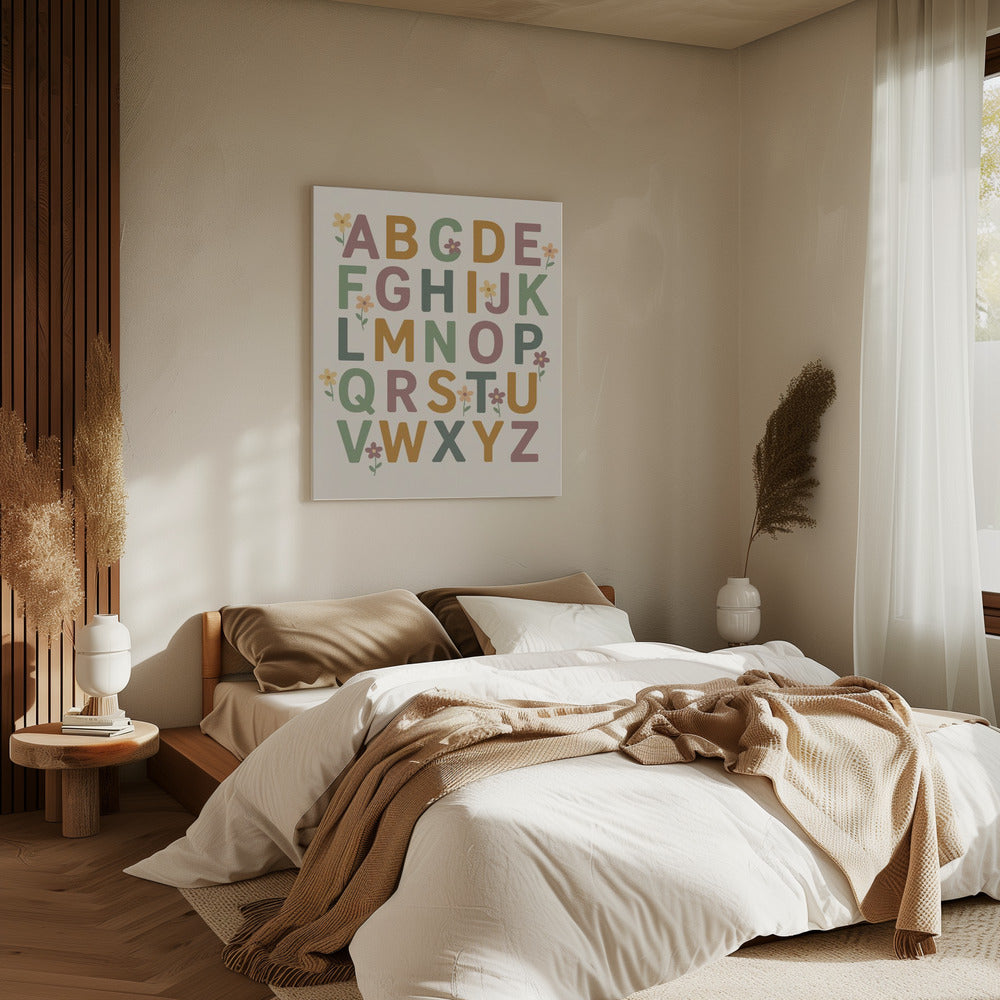 Florales Alphabet Freude | Leinwand
