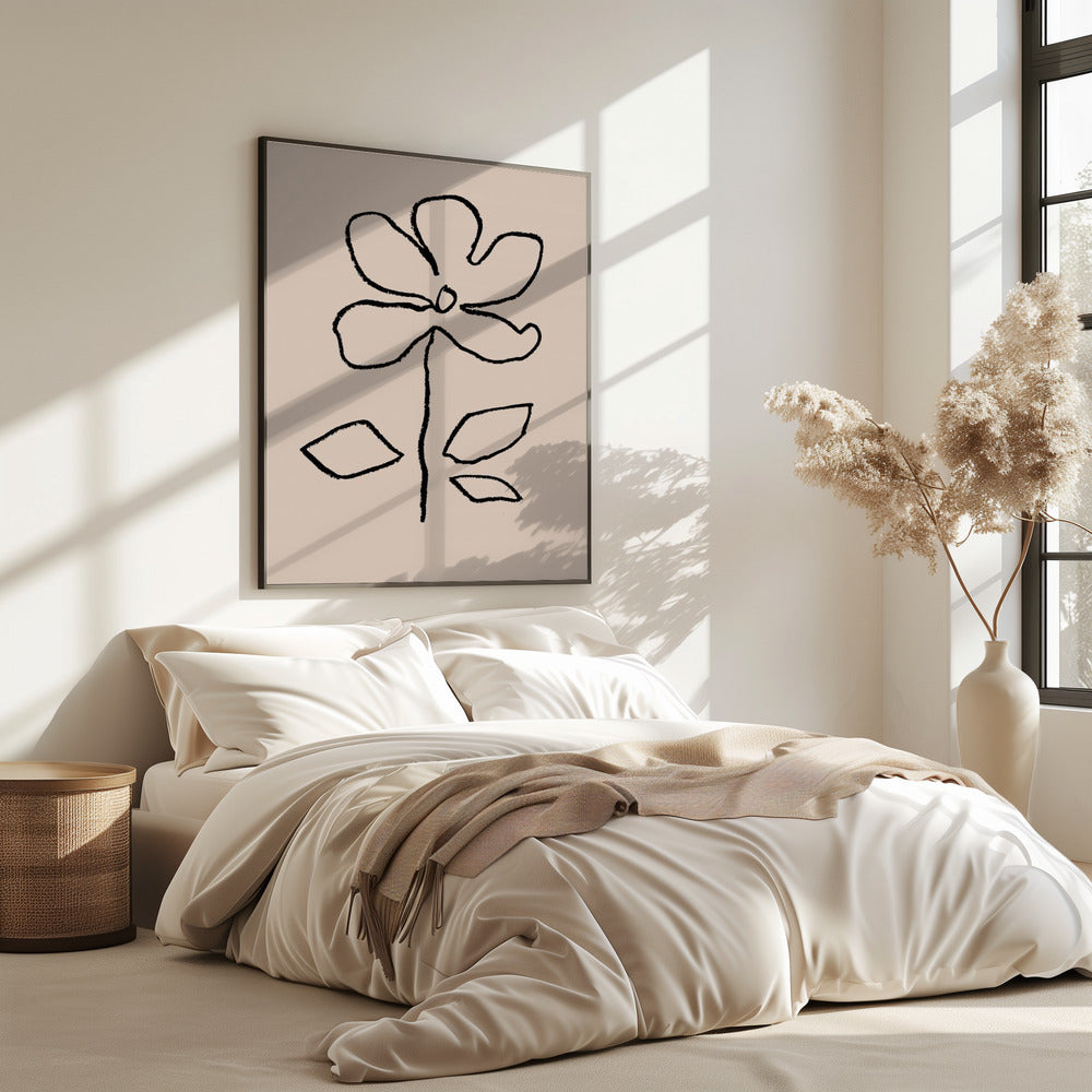 Ölpastellblume Schwarz | Poster