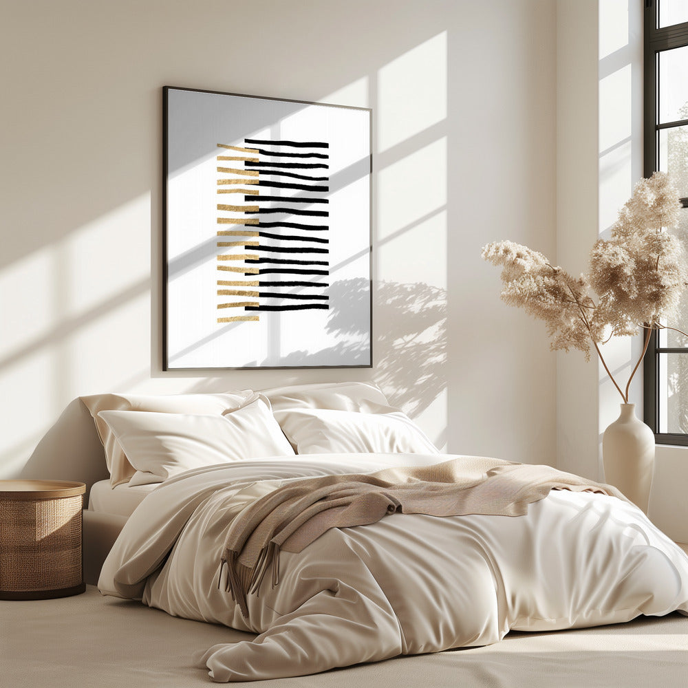 Gold auf schwarzen Linien | Poster