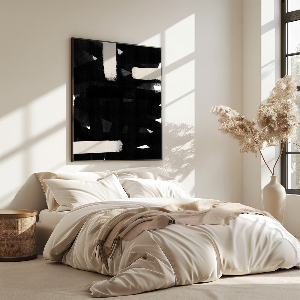 Monochrome Pinselstriche | Poster