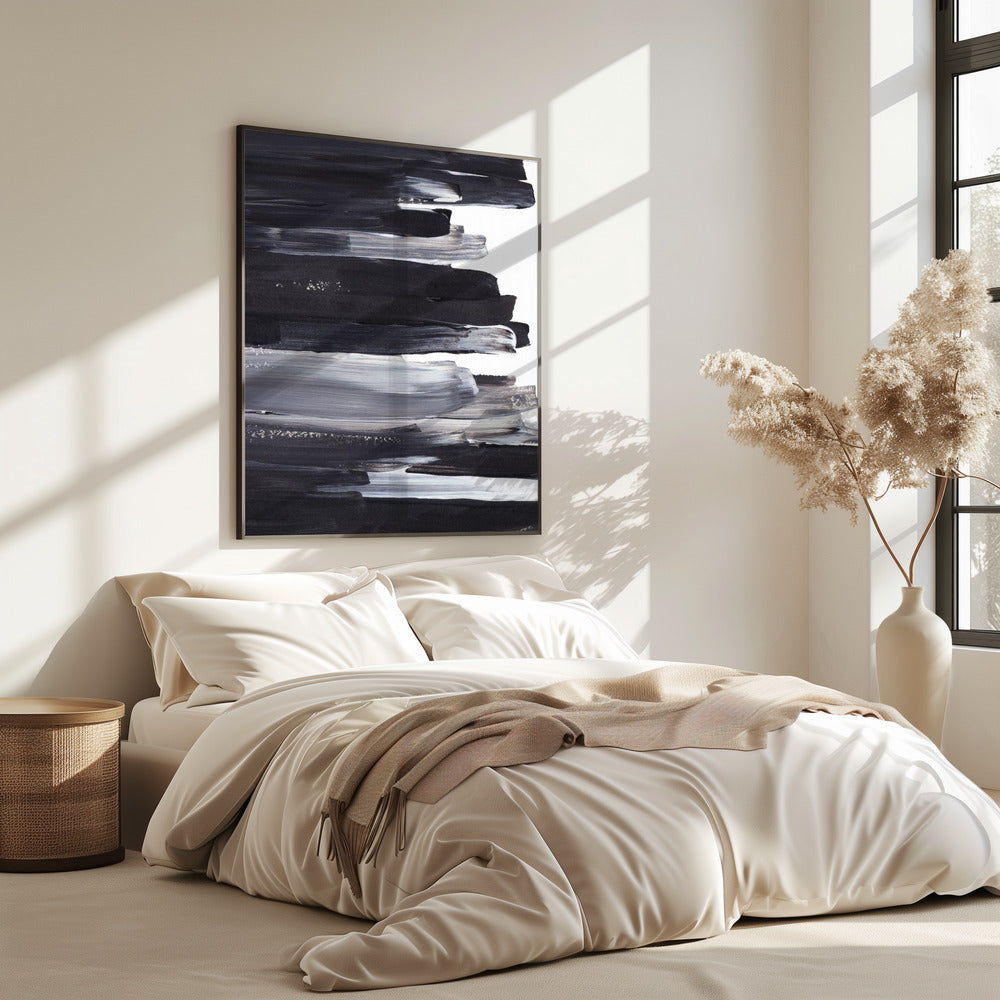 Monochrome Pinselstriche | Poster