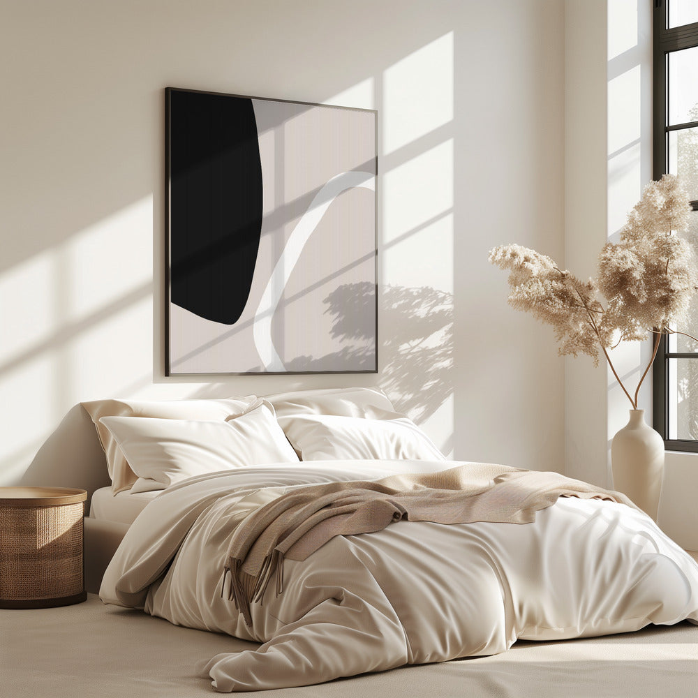 Bold Black Shapes and a White Line | Poster
