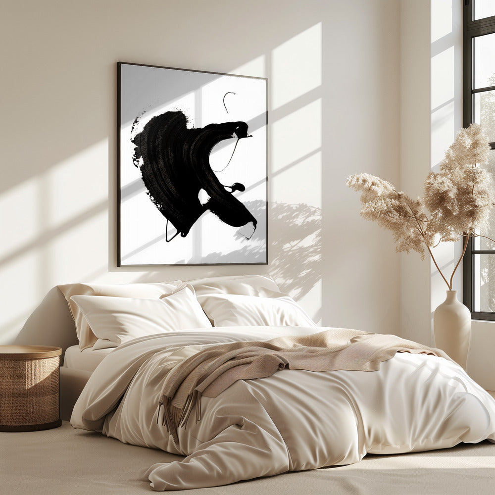 Schwarzer abstrakter Strich | Poster