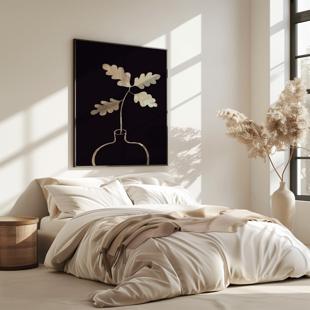 Blätter in Vase_Gold | Poster