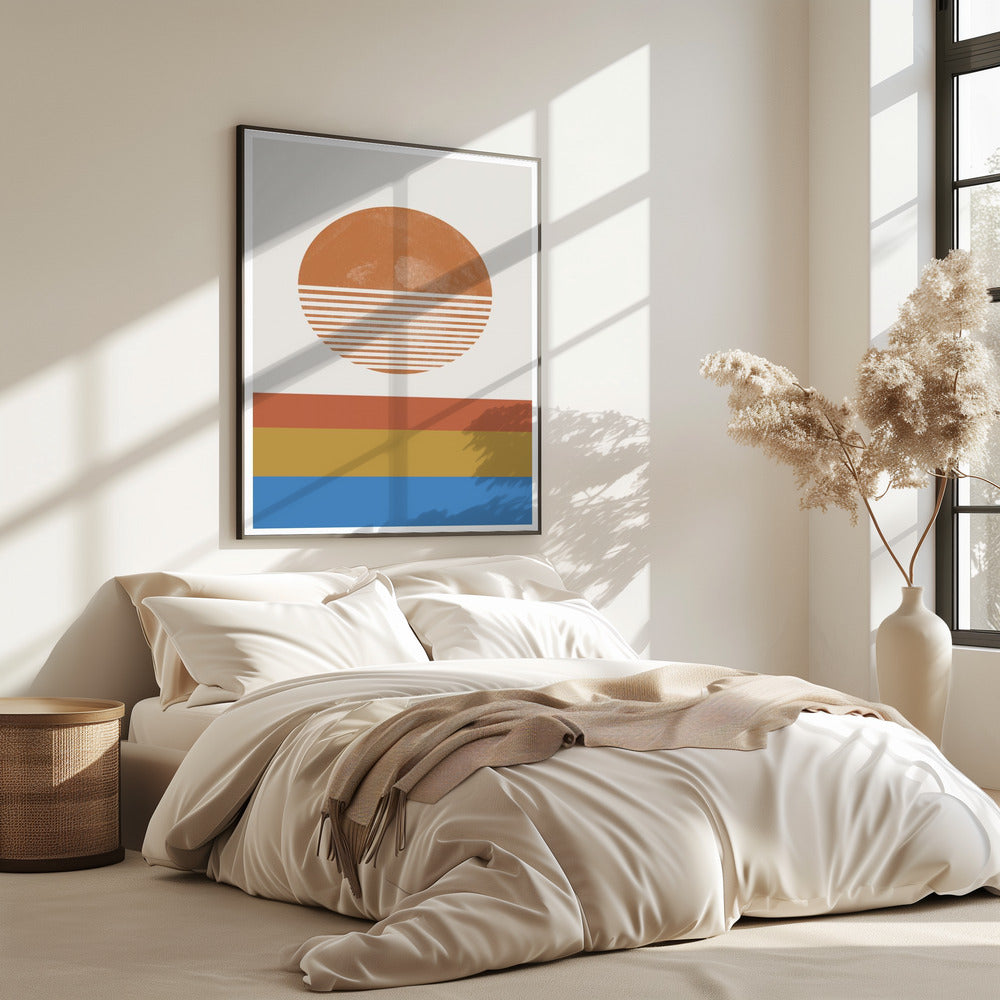 Striped Horizon Sun | Poster