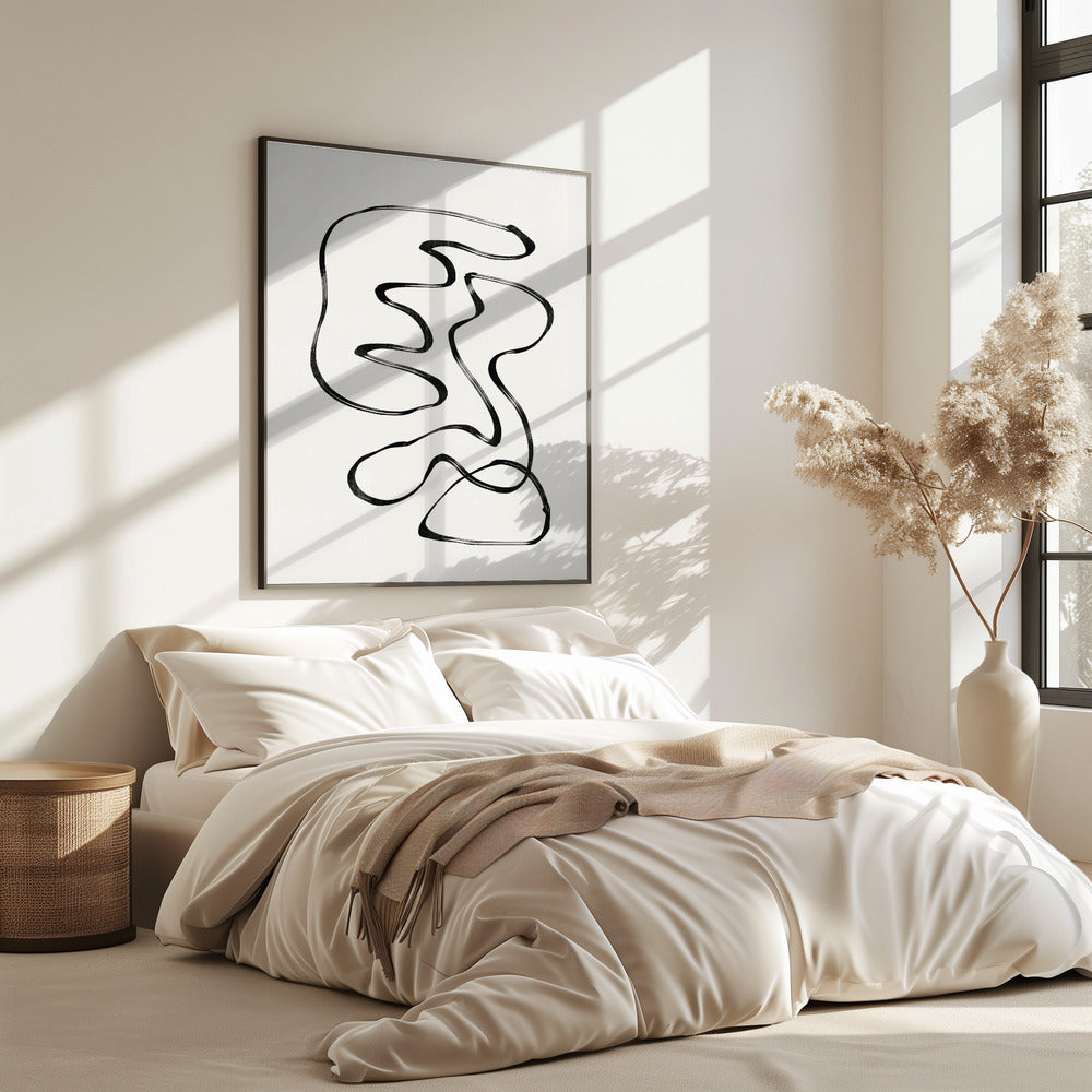 Curved Monochrome Paths | Poster