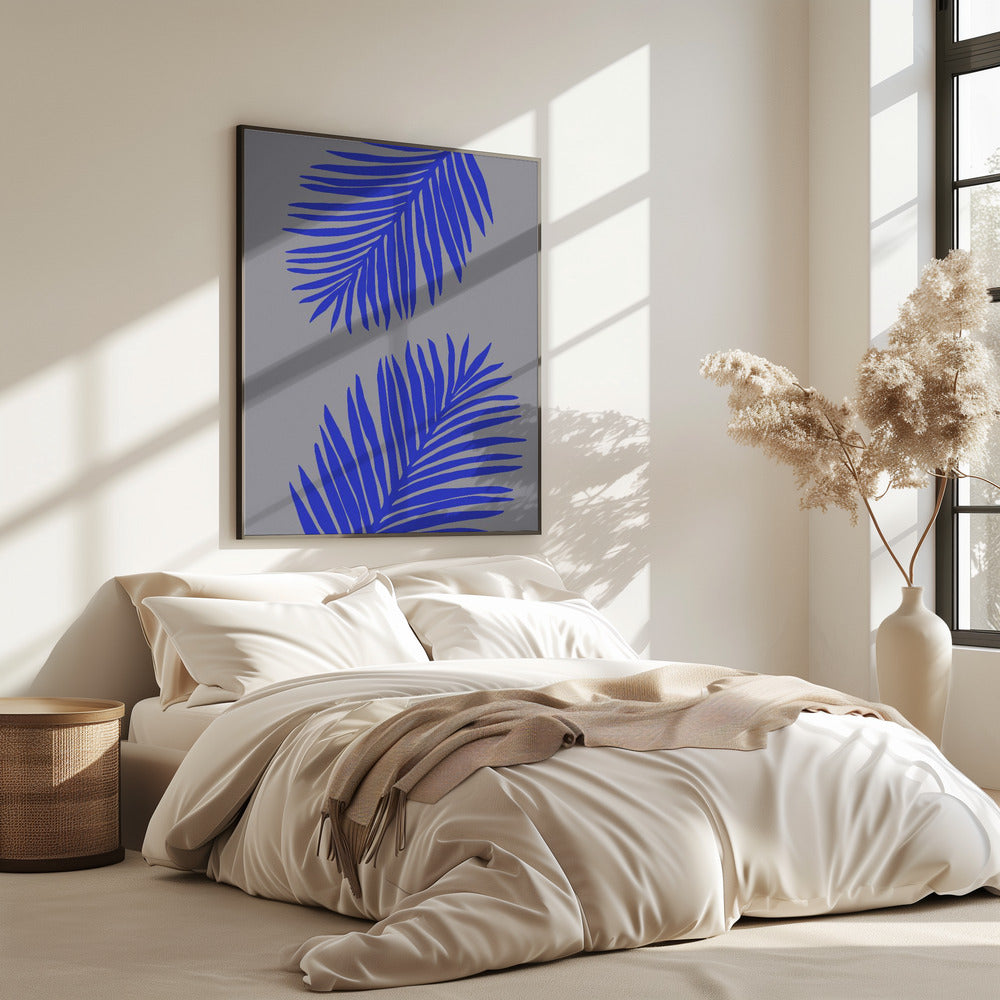 PALMBLATT 02 WEICHES GRAU | Poster