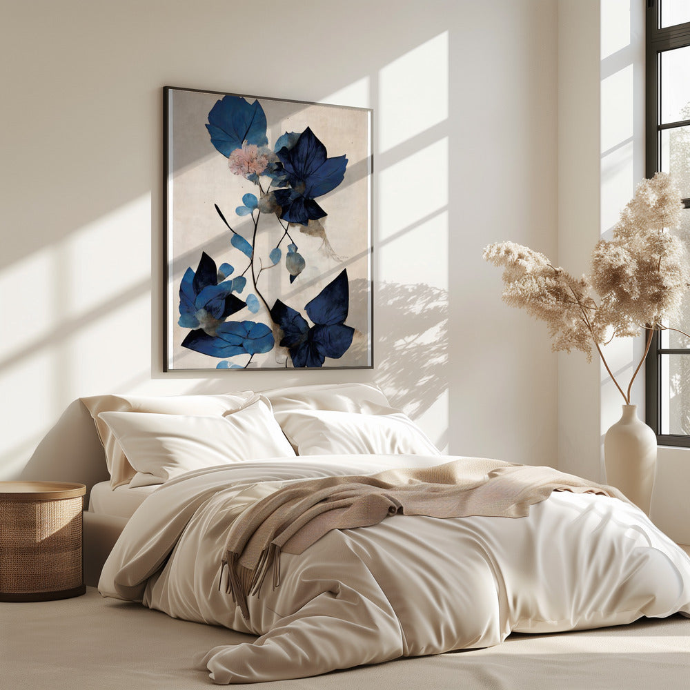 Blaue Trockenblumen | Poster