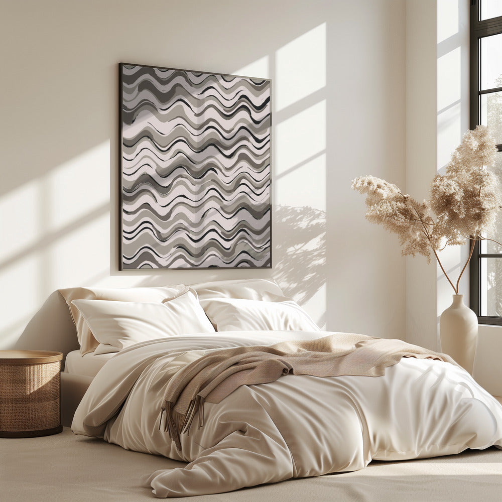 Monochrome Wellen | Poster
