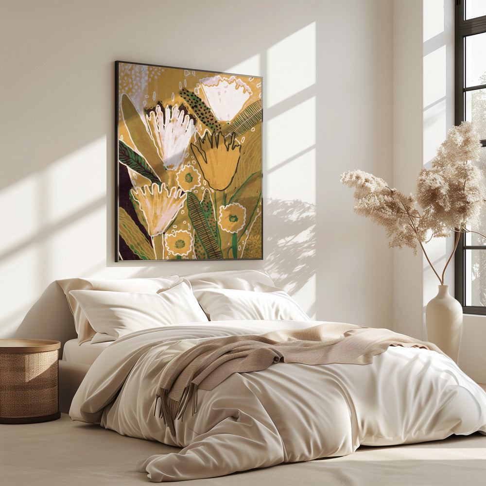 Magische Wildblumen / Gelb & Grün | Poster