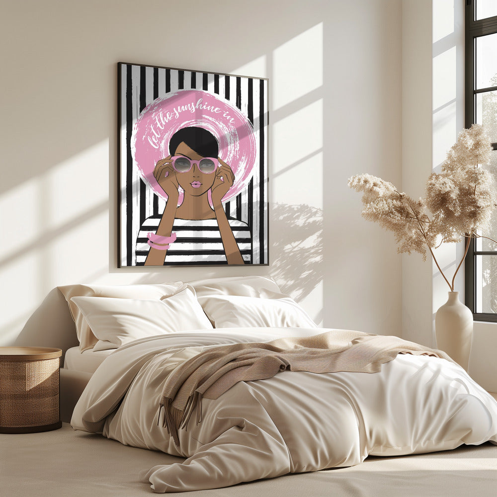 Frau mit rosa Sonnenbrille | Poster