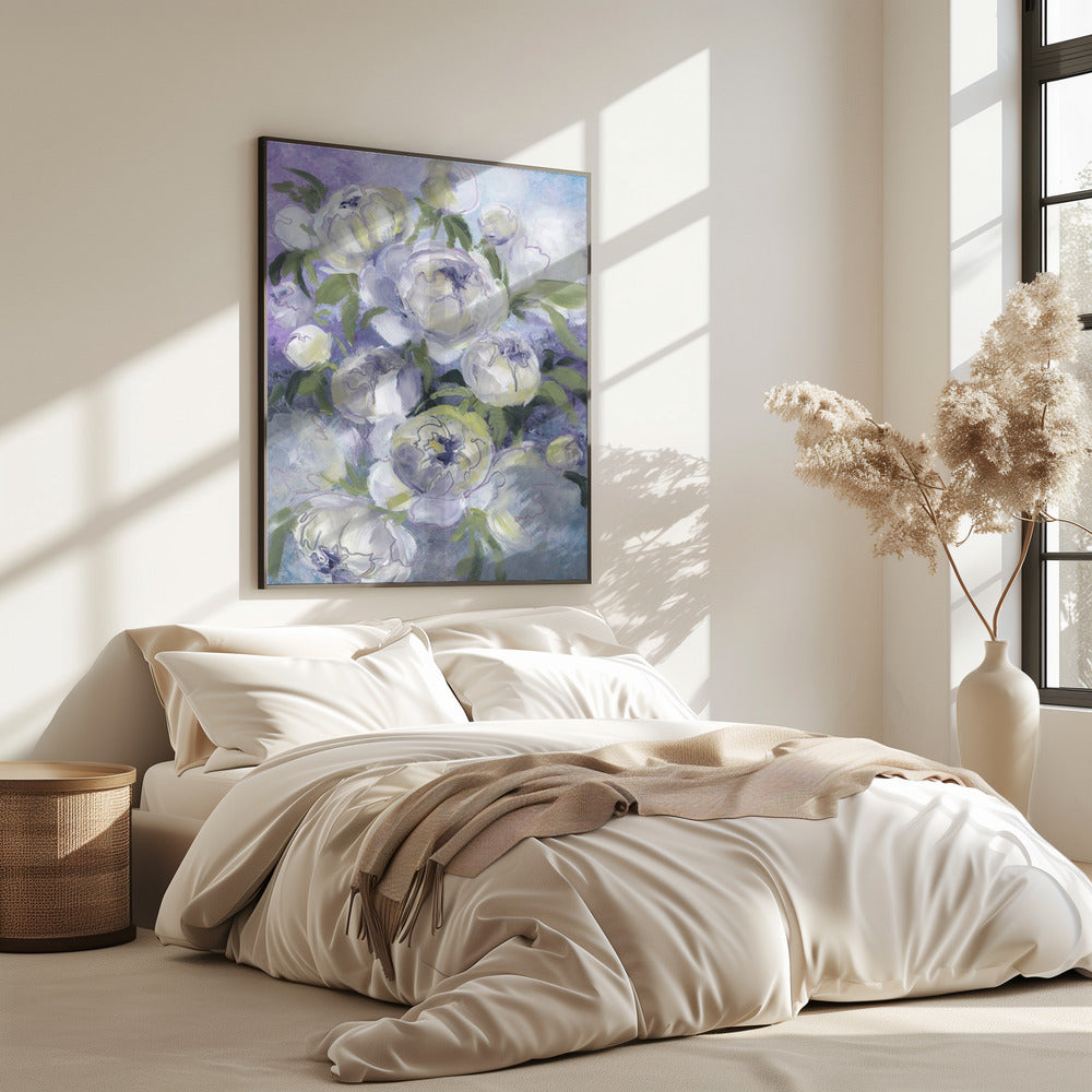 Sady painterly florals in violet | Poster