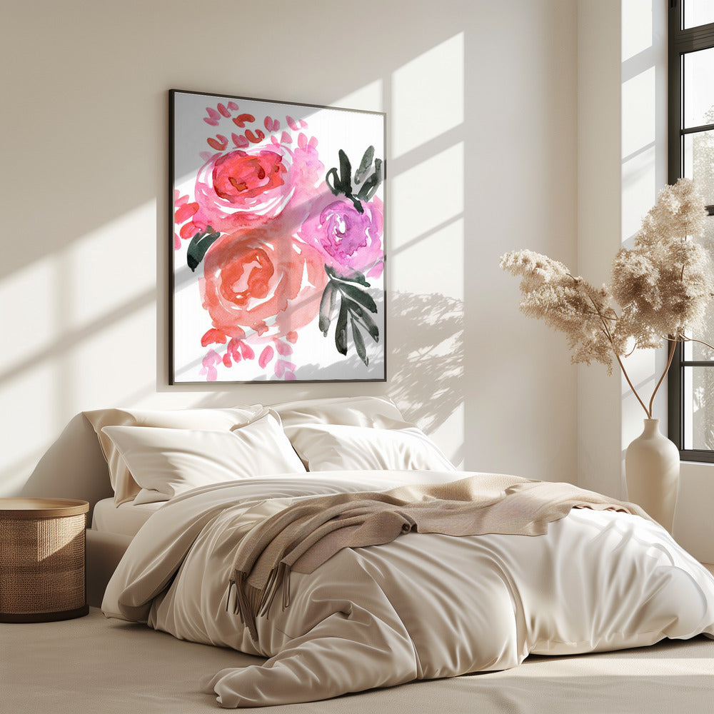 Maeko loose watercolor florals I | Poster
