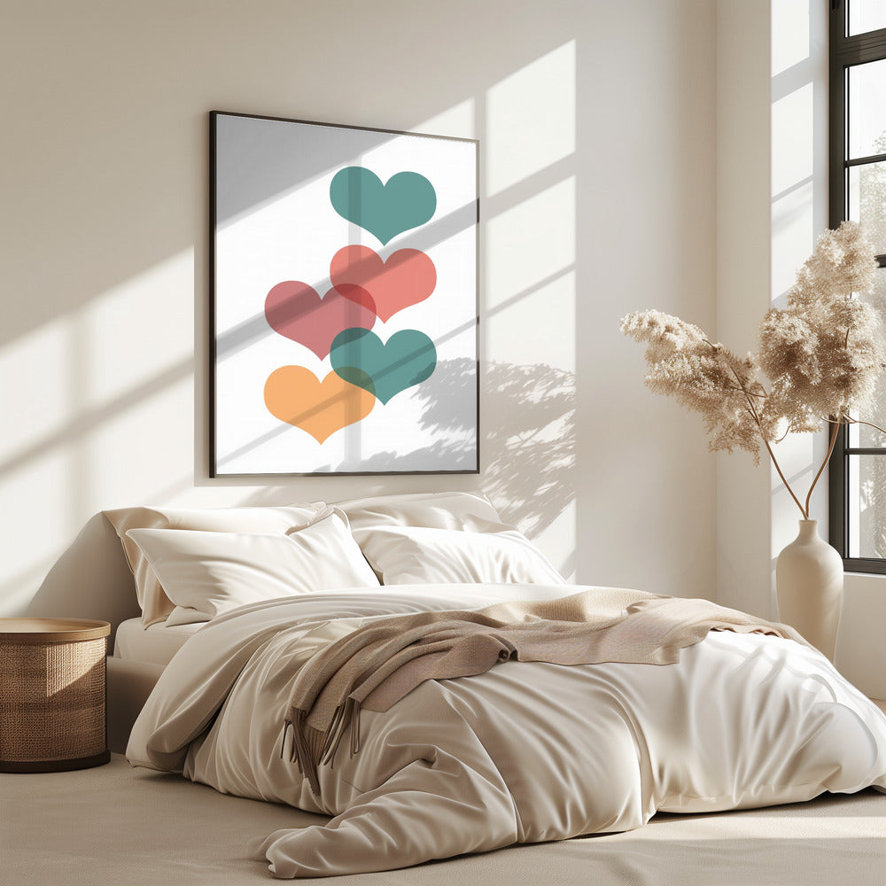 Herzen aus der Mitte des Jahrhunderts | Poster