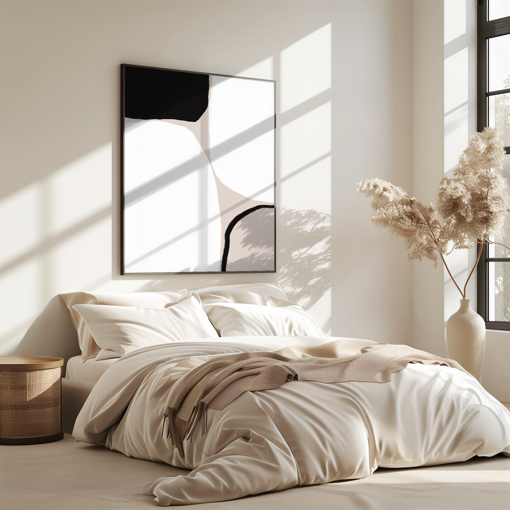 Geometrische Formen in Schwarz und Beige | Poster