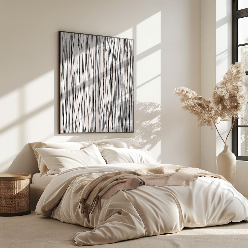 Black on Beige Lines | Poster