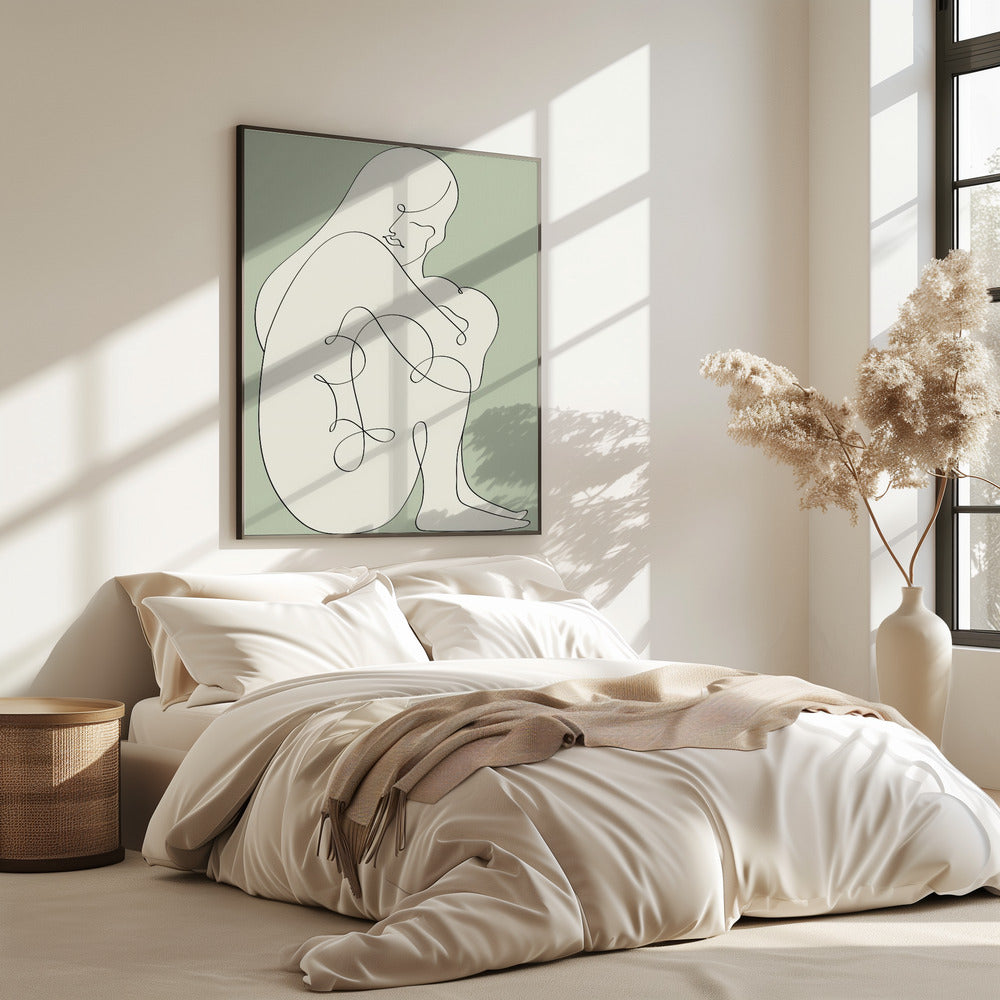 Sitzende Frau Grün | Poster