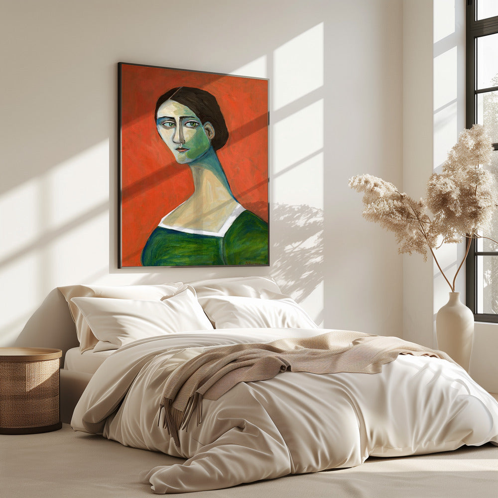 Vintage Frau in Grün | Poster