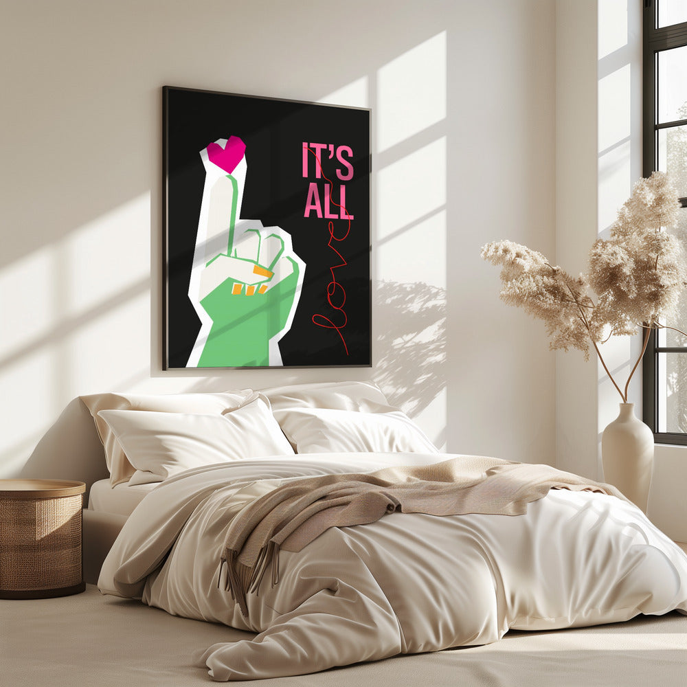 Es ist alles Liebe Hand Grau | Poster