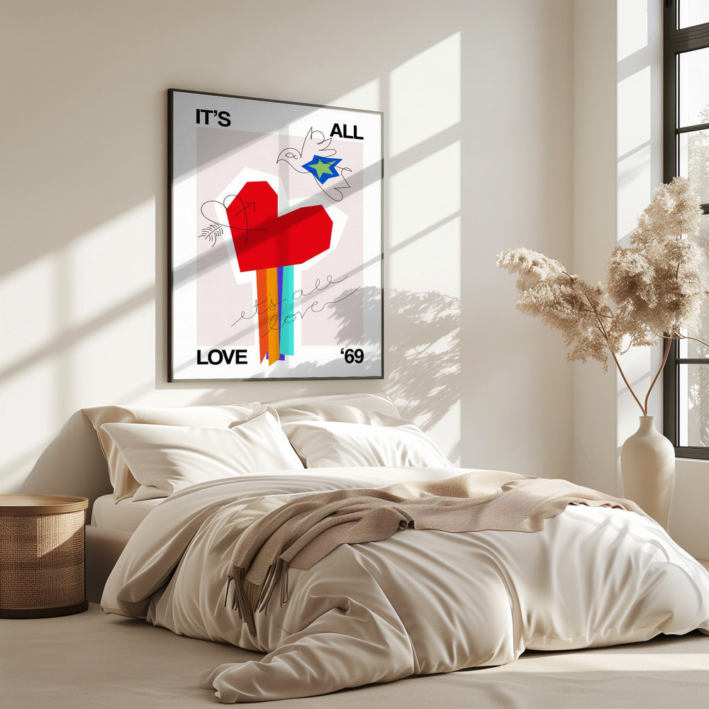 It's All Love '69 Herz Greige | Poster