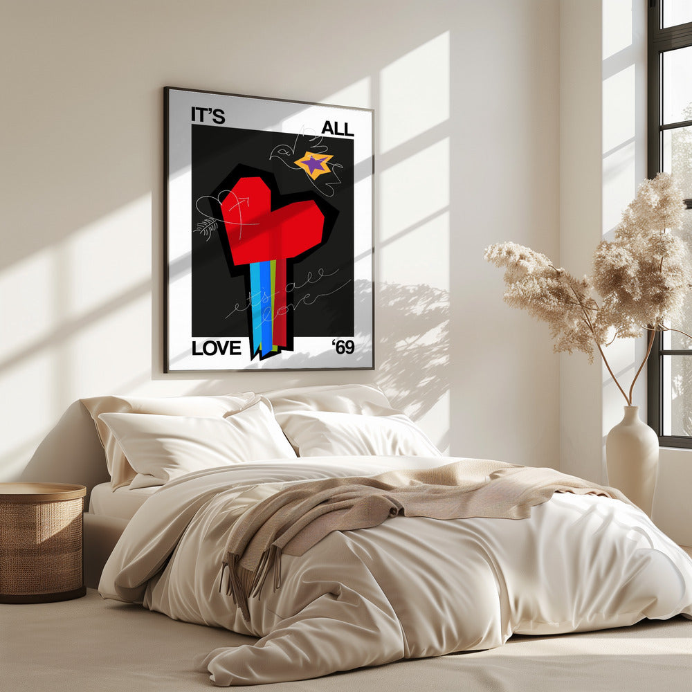 Es ist alles Liebe Herz Grau | Poster