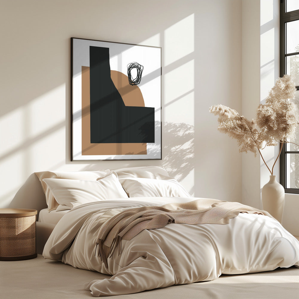 Geometrische Formen in Schwarz und Braun | Poster