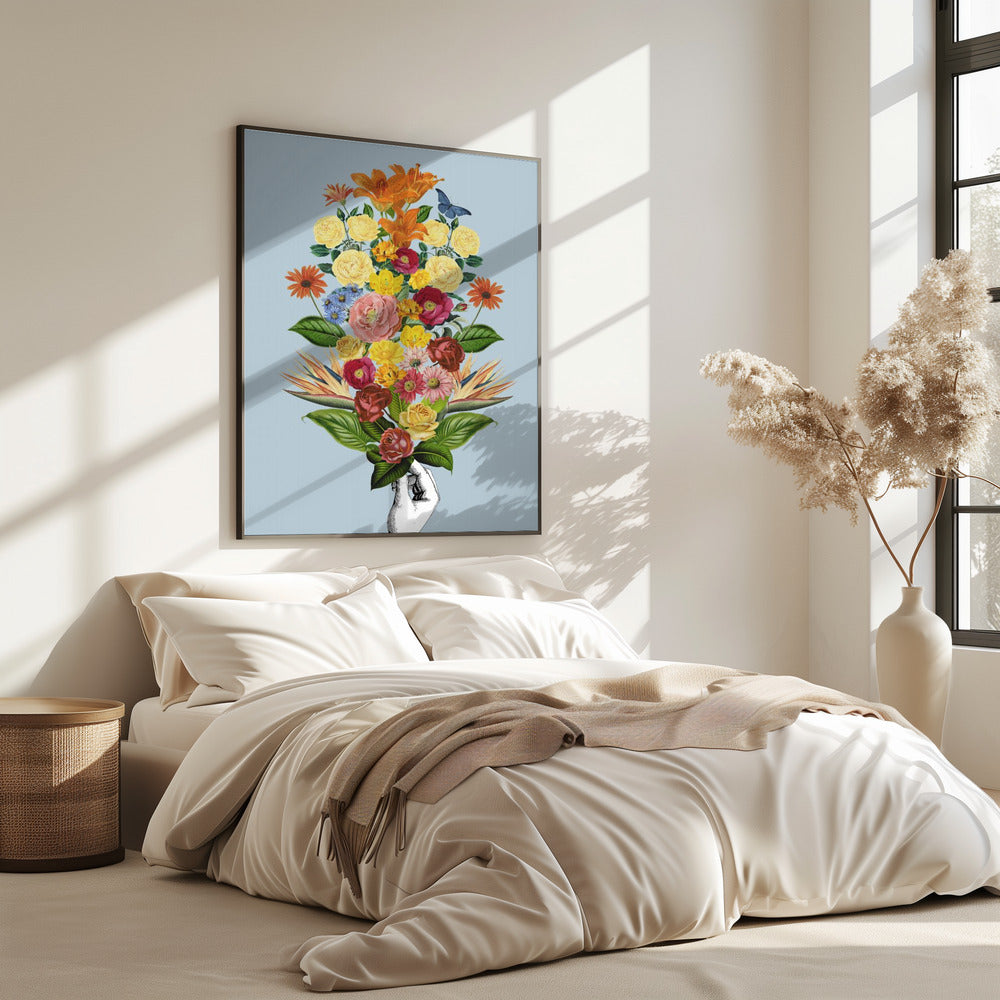 Botanischer blauer Blumenstrauß | Poster
