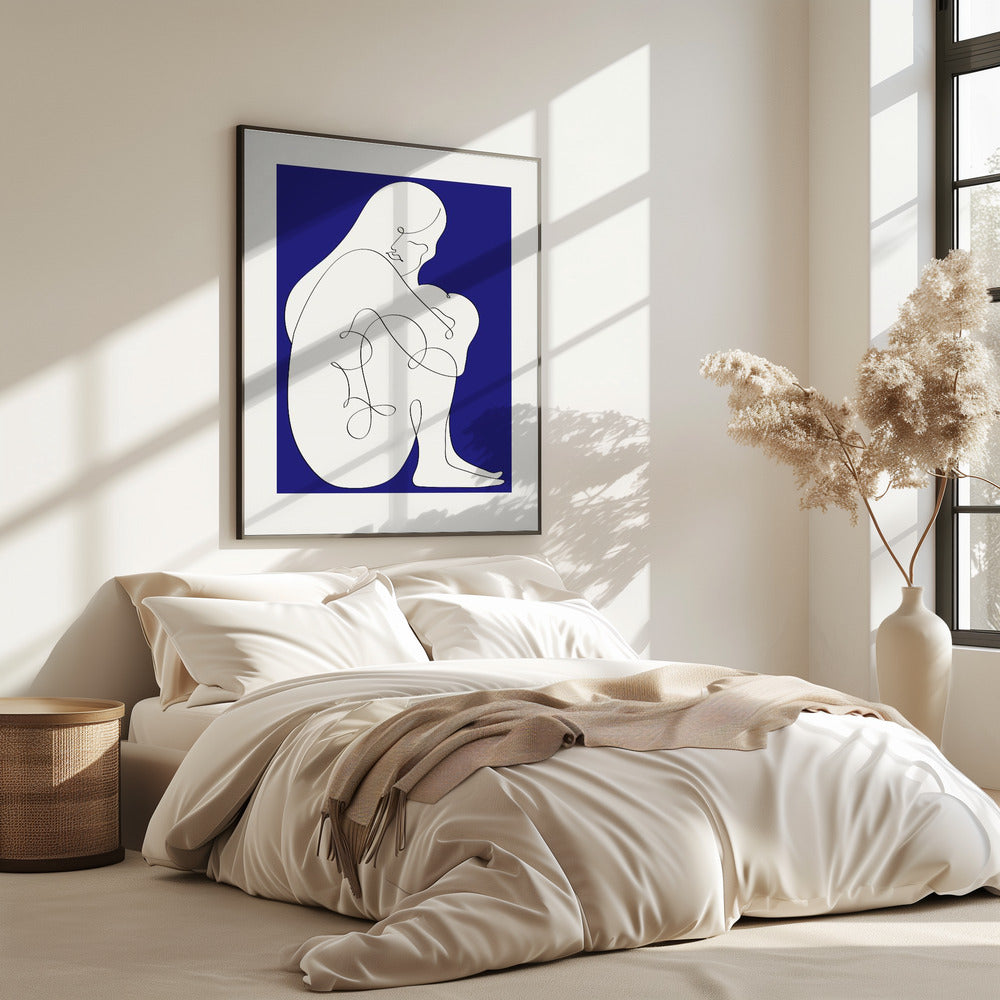 Sitzende Frau Blau | Poster