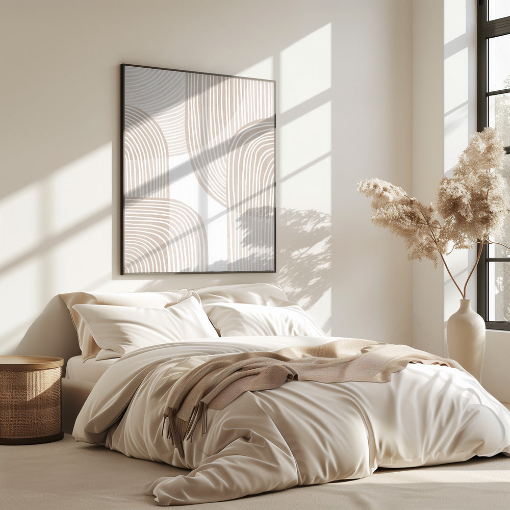 Abstract Beige Line Art | Poster