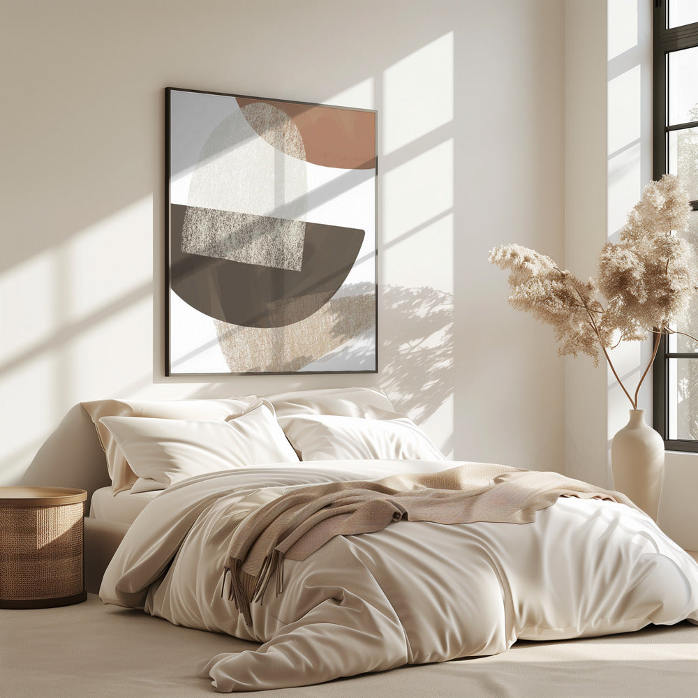 Erdfarbene geometrische Kunst | Poster