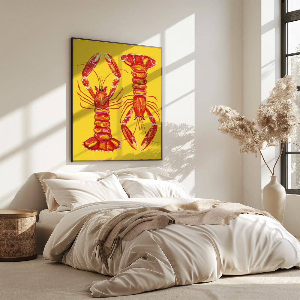 Langustinen auf Gelb | Poster