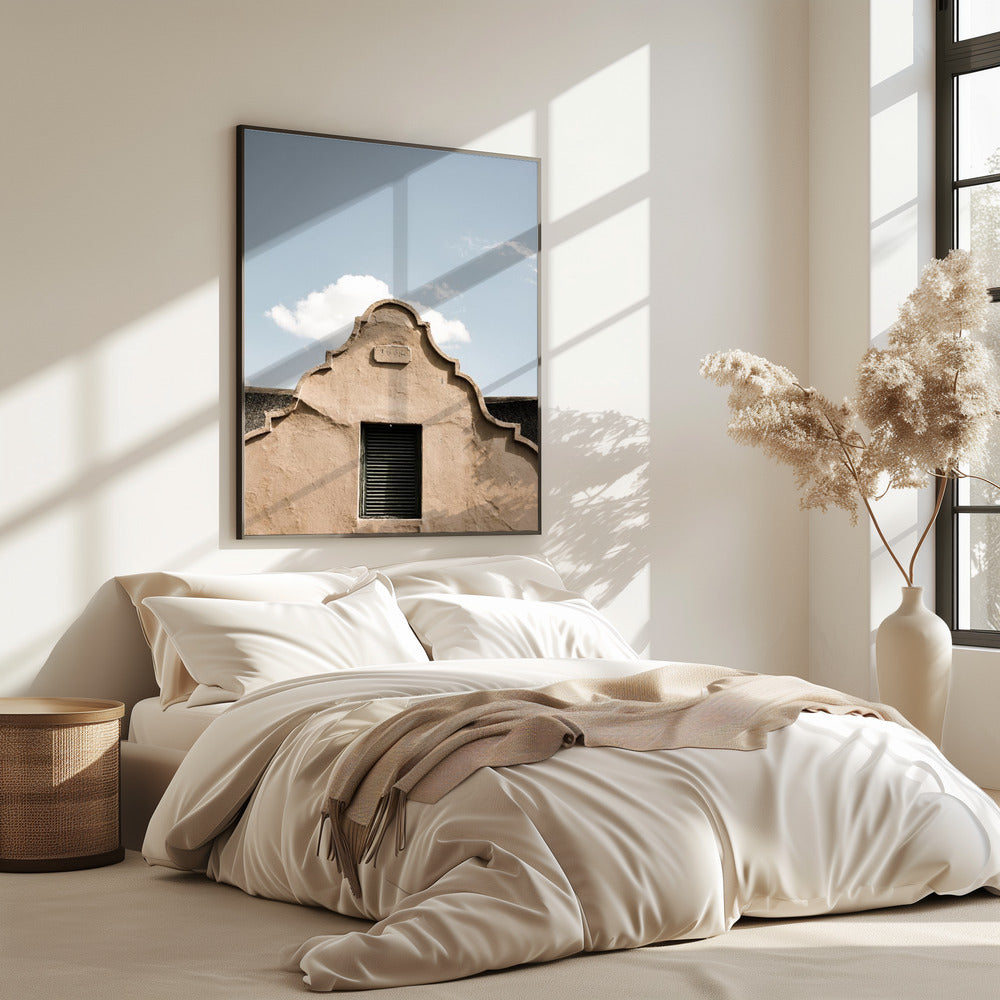 Vintage-Giebel mit Bogenfenster | Poster