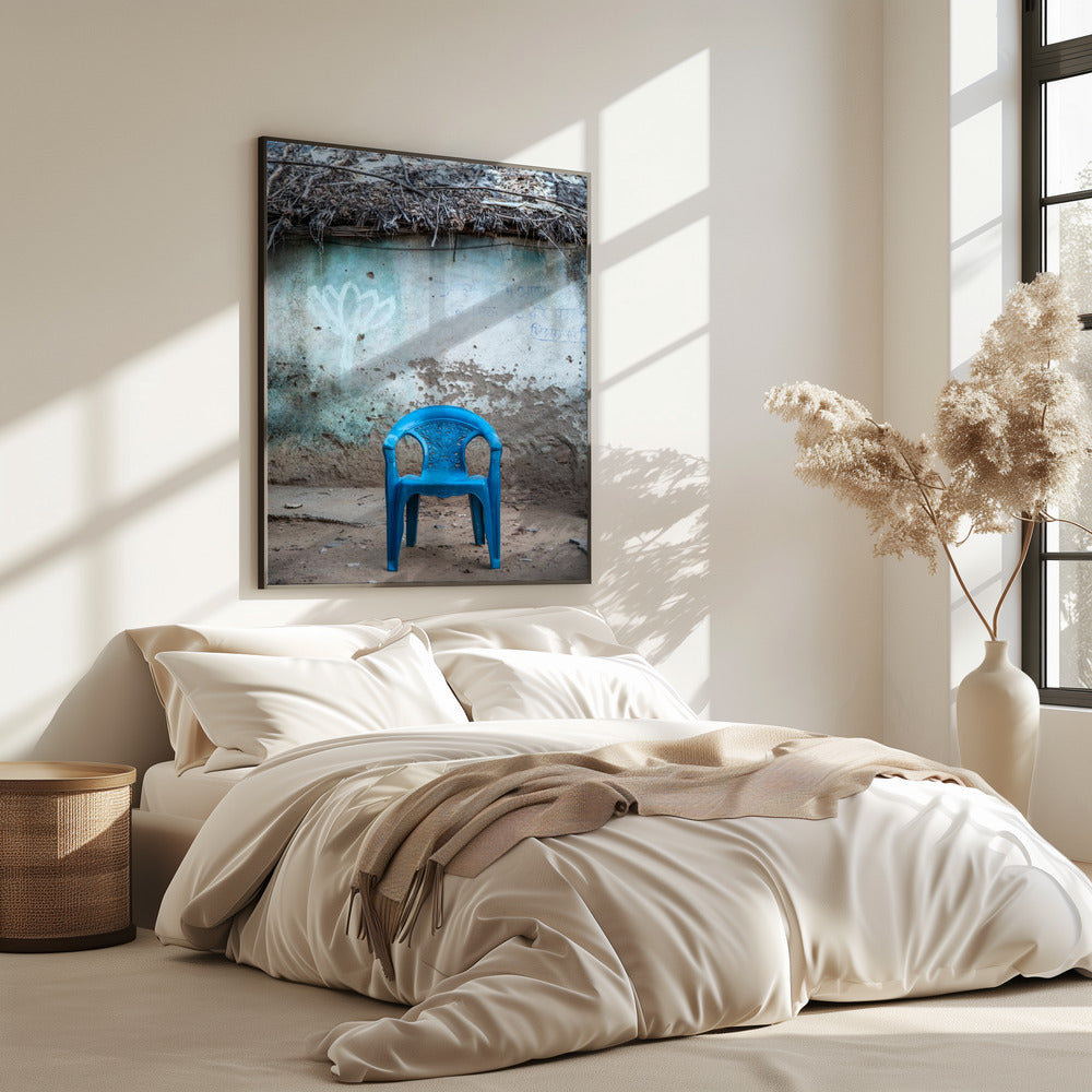 Einsamer blauer Stuhl | Poster