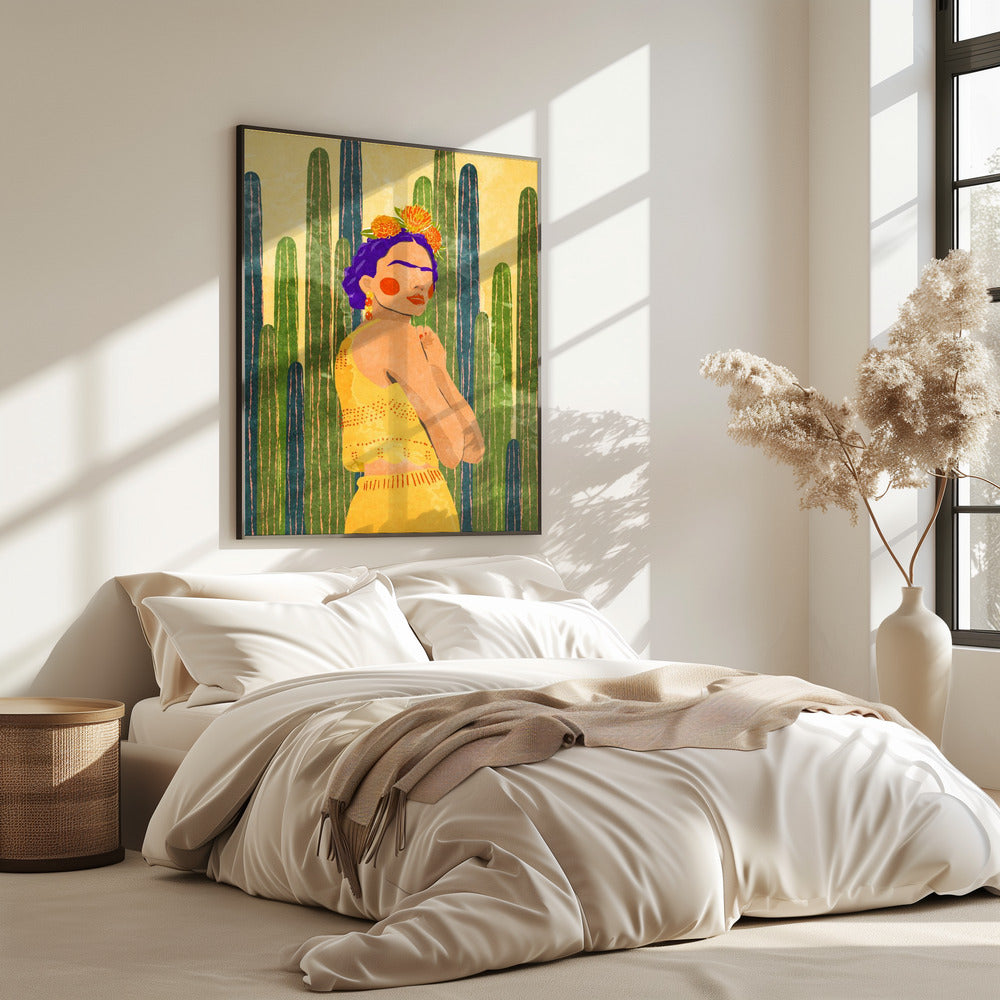 Frida und Kakteen | Poster