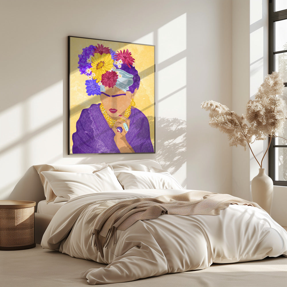 Frida und Blumen | Poster