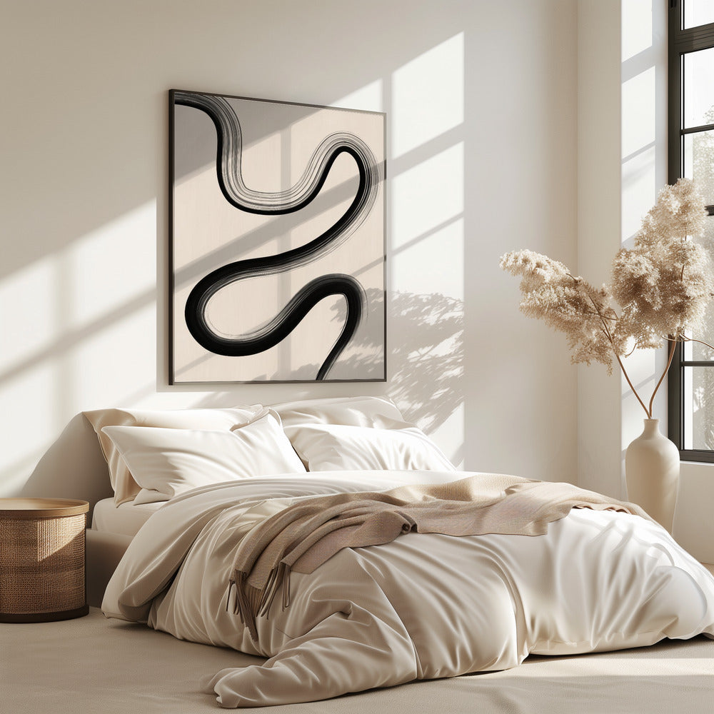 Schwarze Pinselstrichkunst | Poster