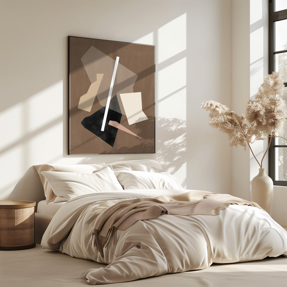 Braunes Papier schneidet Malerei | Poster